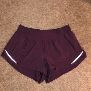 lululemon red hotty hot shorts